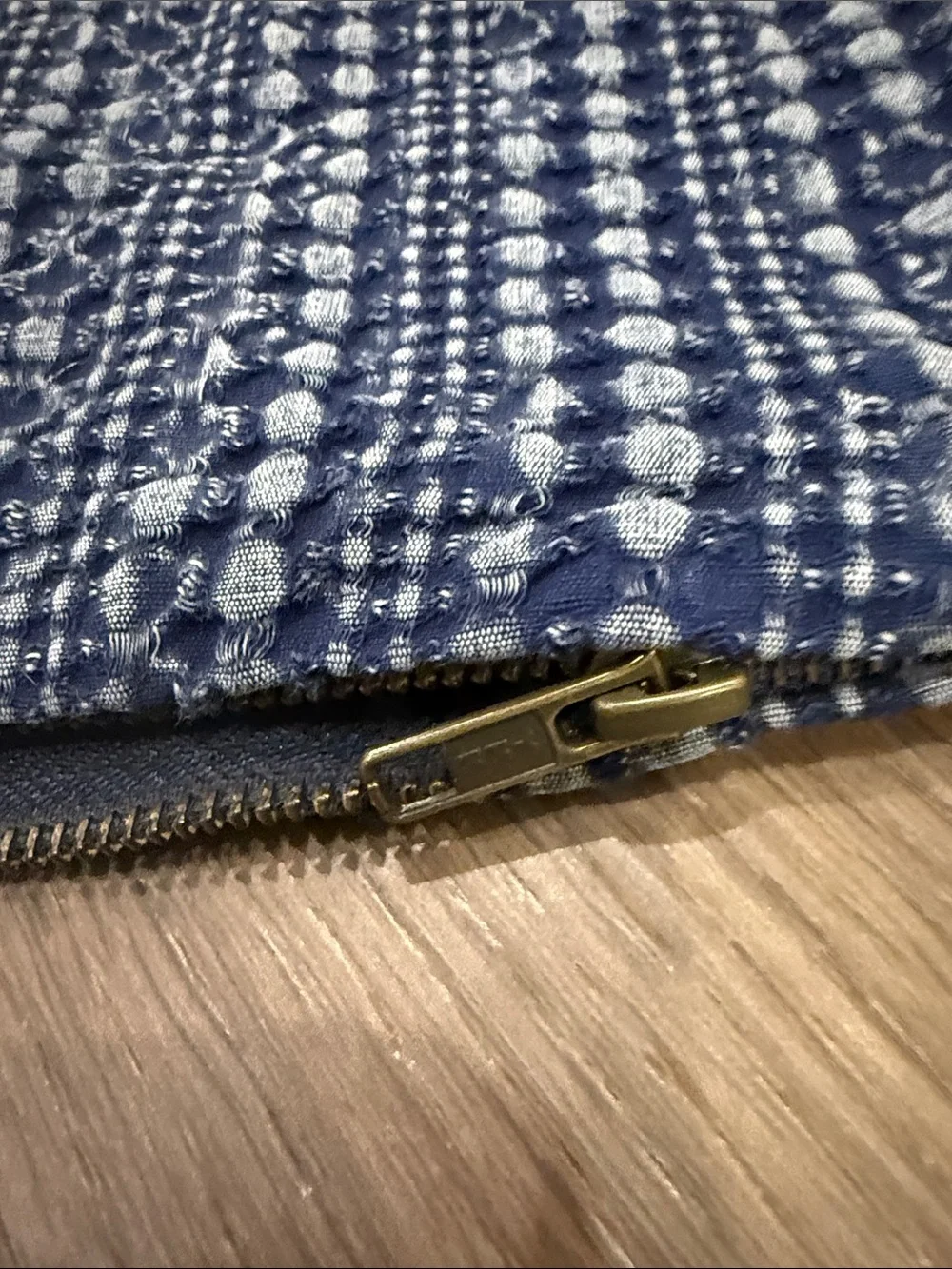 Pottery Barn Navy Blue Patterned Accent Pillow Cover
